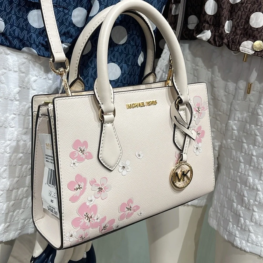 Michael Kors Sheila Small Central Zip Floral Embellished Satchel Crossbody NWT - Picture 13 of 16